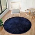 Cloudy Round Rug - High Pile Shaggy - CDG2326 - Blue - Sizes Available